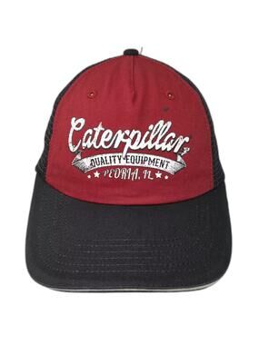 MPC Caterpillar Quality Equipment Peoria IL Red Black Trucker Hat One Size Mesh